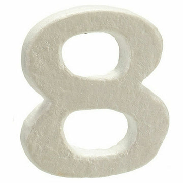 Décoration polystyrène Numéro 8 (2 x 15 x 10 cm) (12 Unités)
