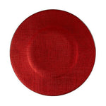 Assiette plate Rouge verre 6 Unités (21 x 2 x 21 cm)