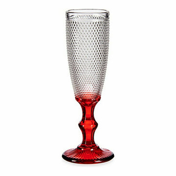 Kozarec za šampanjec Rdeča Prozorno Točke Steklo 6 kosov (180 ml)