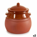 Casserole with Lid Baked clay 4,5 L 25 x 27 x 25 cm (2 Units)