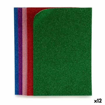 Eva Rubber Multicolour Glitter 65 x 0,2 x 45 cm (12 Units)