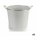Planter Bucket White Silver Zinc 34,8 x 23 x 27,8 cm (12 Units)
