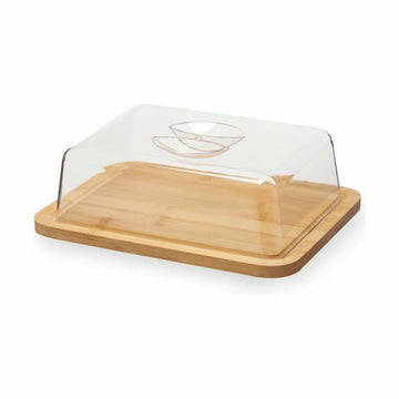 Cheeseboard With lid Brown Transparent Bamboo 19,1 x 7,5 x 25,1 cm (4 Units)