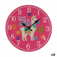 Wall Clock Llama 3 x 33,8 x 33,8 cm (12 Units)