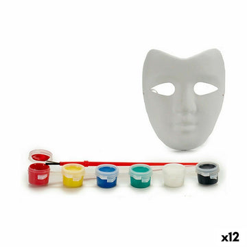 Bastelset Maske Weiß Kunststoff (12 Stück)