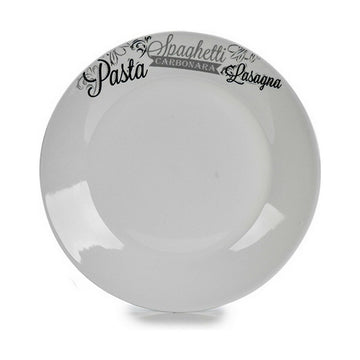 Farfurie Întinsă Ø 24,4 cm Črna Bela Porcelan Testenine (10 kosov)