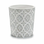 Planter Pattern White Grey Ceramic 12,3 x 12 x 12,3 cm (144 Units)