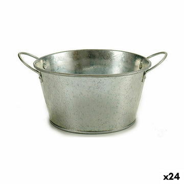 Cache-pot Seau Argenté Zinc 27,5 x 10,5 x 20 cm (24 Unités)