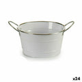 Planter Bucket White Silver Zinc 27,5 x 10,5 x 20 cm (24 Units)