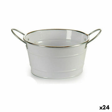 Cache-pot Seau Blanc Argenté Zinc 27,5 x 10,5 x 20 cm (24 Unités)