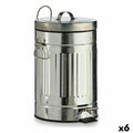 Pedal bin Silver Steel 7 L (6 Units)