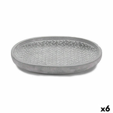 Flower Pot Dish With relief Grey 28 x 4 x 23 cm (6 Units)