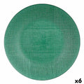 Flat Plate Green Glass 32,5 x 2,5 x 32,5 cm (6 Units)