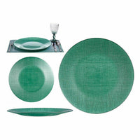 Assiette plate Vert verre 32,5 x 2,5 x 32,5 cm (6 Unités)