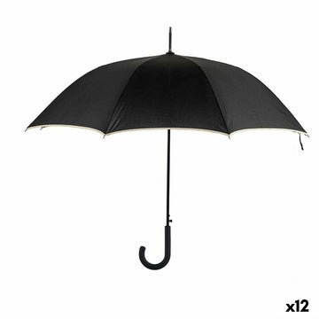 Regenschirm Schwarz Creme Metall Faser 95 x 95 x 86 cm (12 Stück)
