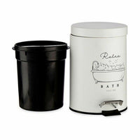 Pedal bin Relax Bath White Black Steel Plastic 3 L (6 Units)