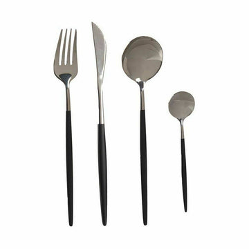 Cutlery Set Black Silver Stainless steel (12 Units)