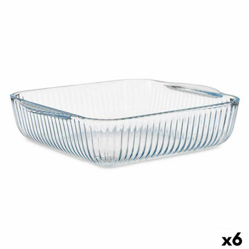 Baking tray Transparent Borosilicate Glass 21,5 x 6 x 25,2 cm (6 Units)