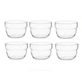 Set of bowls Motto Transparent Glass 200 ml (8 Units)