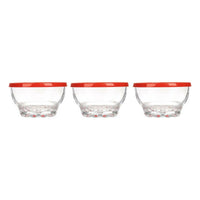 Set of bowls Karaman Red Transparent Glass Polyethylene Ø 10,5 cm 275 ml (8 Units)