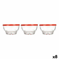 Set of bowls Karaman Red Transparent Glass Polyethylene Ø 10,5 cm 275 ml (8 Units)