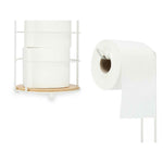 Toilet Roll Holder White Metal Bamboo 16,5 x 63,5 x 16,5 cm (4 Units)
