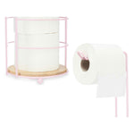 Toilet Roll Holder Pink Metal Bamboo 16,5 x 63,5 x 16,5 cm (4 Units)