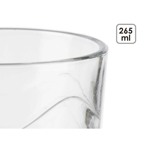 Set de Verres Ondes Transparent verre 265 ml (8 Unités)