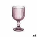 Verre Rayures Rose 370 ml (6 Unités)