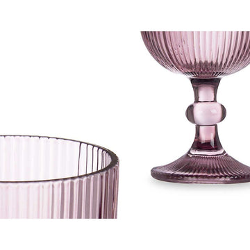 Verre Rayures Rose 370 ml (6 Unités)