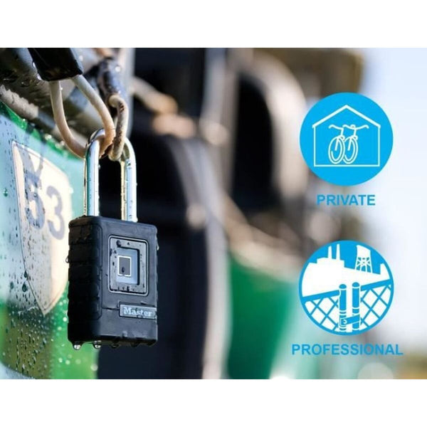 Fingerprint Padlock Master Lock Zinc Elastomer