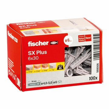 Zatiči Fischer SX Plus n6 568006 Najlon Ø 6 x 30 mm (100 kosov)