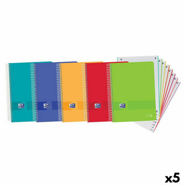 Set of exercise books Oxford Multicolour A4+ 160 Sheets (5 Units)