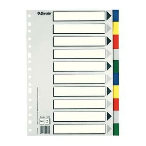 Seperators Esselte Multicolour 10 Sheets Din A4 (50 Units)