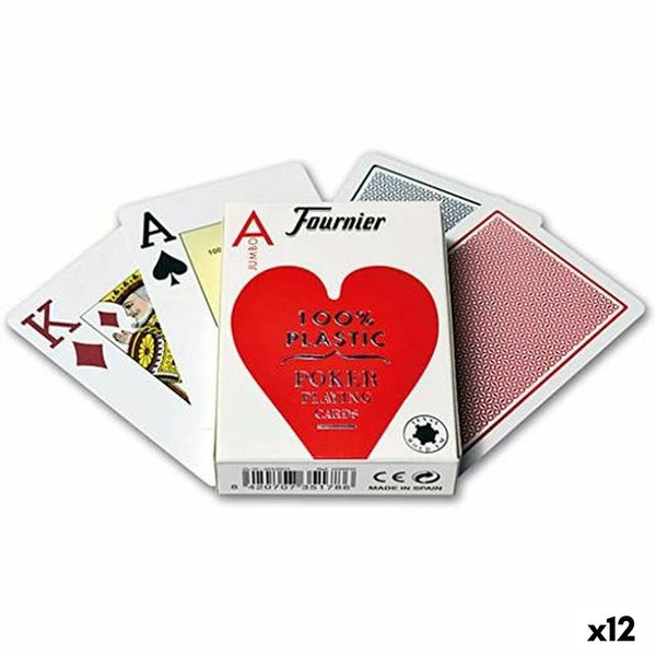 Poker-Spielkarten (55 Karten) Fournier Kunststoff 12 Stück (62,5 x 88 mm)