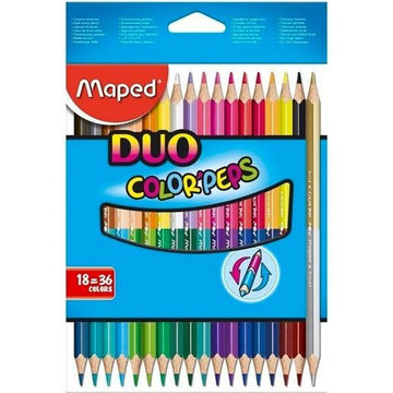 Crayons de couleur Maped Duo Color' Peps	 Multicouleur 18 Pièces Double pointe (12 Unités)