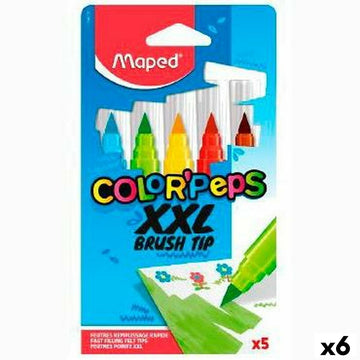 Feutres Maped Color' Peps Jumbo XXL Multicouleur 5 Pièces (6 Pièces)