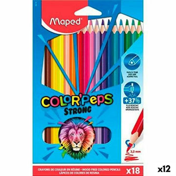 Crayons de couleur Maped Color' Peps Strong Multicouleur 18 Pièces (12 Unités)