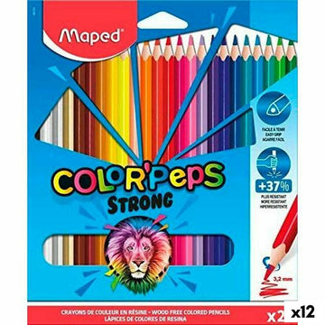 Crayons de couleur Maped Color' Peps Strong Multicouleur 24 Pièces (12 Unités)