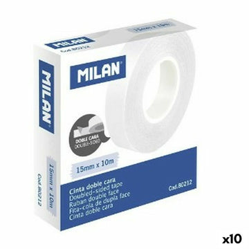 Ruban adhésif double face Milan 15 mm 10 m Transparent (10 Unités)