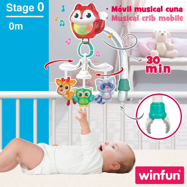 Vrtiljak za na otroško posteljico Winfun 3 v 1 Živali Plastika 31,5 x 42 x 20 cm (2 kosov)