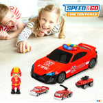 Vehicle Playset Speed & Go Fireman Light Sound 1:64 (4 Units)