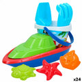 Set de jouets de plage Colorbaby 8 Pièces Bateau polypropylène (24 Unités)