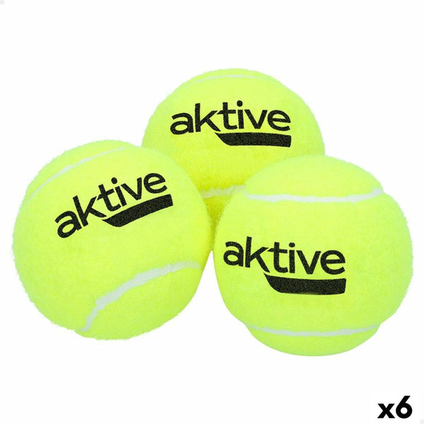 Tennis Balls Aktive Pro 3 Pieces Yellow 6 Units