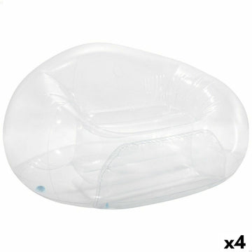 Fauteuil de piscine gonflable Intex Beanless Transparent 137 x 74 x 127 cm (4 Unités)