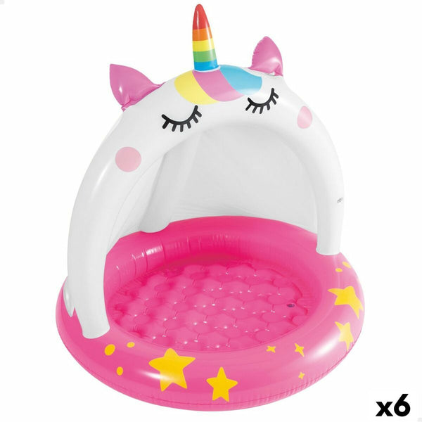 Inflatable Paddling Pool for Children Intex Cat Unicorn 101 x 102 x 102 cm (6 Units)