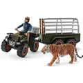 Schleich Figurine 42351 - Vie sauvage - Quad avec remorque et ranger