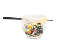 Demon Slayer Cast Japanese Dinnerware Set 18-Ounce Ramen Bowl with Chopsticks