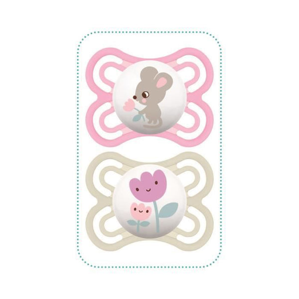 MAM Sucette Perfect - 2-6+m - Silicone - Bte stérilisation - Lot de 2 - Beige