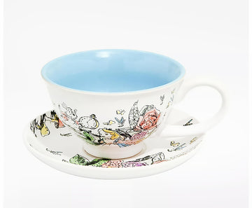 Alice In Wonderland 12oz Ceramic Tea Cup and Saucer